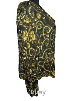 Lucille Ball Owned/Worn 70's Black and Gold Sequin Top Stylist Sydney Guilaroff