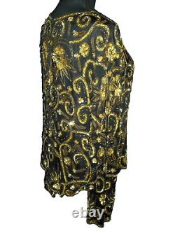 Lucille Ball Owned/Worn 70's Black and Gold Sequin Top Stylist Sydney Guilaroff