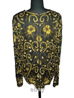 Lucille Ball Owned/Worn 70's Black and Gold Sequin Top Stylist Sydney Guilaroff