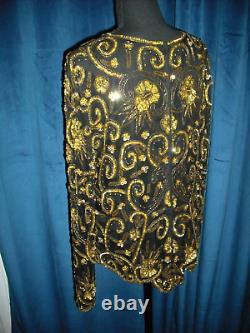 Lucille Ball Owned/Worn 70's Black and Gold Sequin Top Stylist Sydney Guilaroff