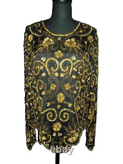 Lucille Ball Owned/Worn 70's Black and Gold Sequin Top Stylist Sydney Guilaroff