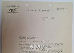M. C. Levee, 1927 signed Samuel Goldwyn document regarding actor Michael Vavitch