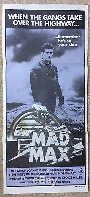MAD MAX ORIGINAL 1980 Purple AUSTRALIAN DAYBILL Movie Poster