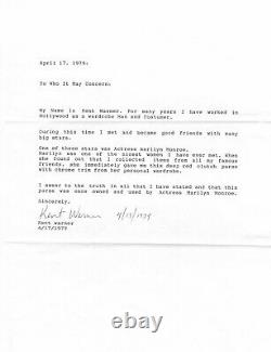 MARILYN MONROE Worn, Used, & Owned Clutch Red Purse Provenance Letter LOA COA