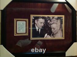 Marilyn Monroe & Hugh Hefner Signed Playboy Card With Frame & Coa