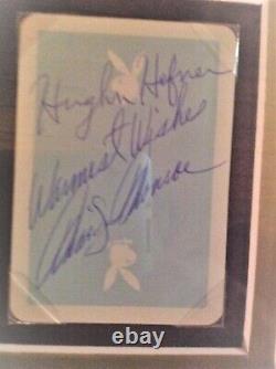 Marilyn Monroe & Hugh Hefner Signed Playboy Card With Frame & Coa