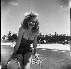 Marilyn Monroe ORIGINAL b/w rare negative Vintage pin up photo on beach swimsuit