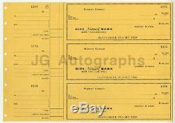 Marilyn Monroe Original, Vintage Personal Bank Checks Uncut Sheet of 3