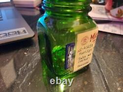 Marilyn Monroe Owned & Used empty green glass Seconal bottle with no top LOA