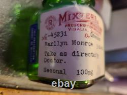 Marilyn Monroe Owned & Used empty green glass Seconal bottle with no top LOA