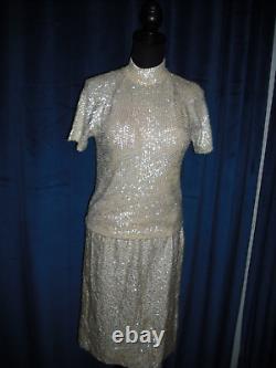 Marilyn Monroe Owned Worn 50's White Sequin 2 PC Outfit friend Sydney Guilaroff