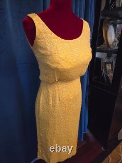 Marilyn Monroe Owned Worn Sleeveless Yellow & Sequin Dress from Sydney Guilaroff