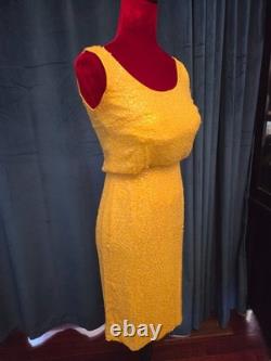 Marilyn Monroe Owned Worn Sleeveless Yellow & Sequin Dress from Sydney Guilaroff