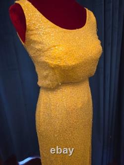 Marilyn Monroe Owned Worn Sleeveless Yellow & Sequin Dress from Sydney Guilaroff