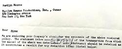 Marilyn Monroe Rare Original 1957 Personal Life Insurance Policy Document