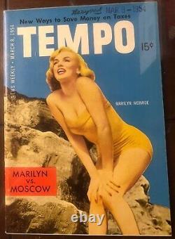 Marilyn Monroe Tempo 3/8/1954 Color Cover Mini Mag Great Photo Super Nice Copy