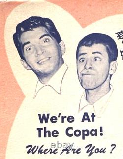 Martin & Lewis Insanely Rare Orig. Color 1954 Copacabana Promotional Mailer