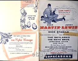 Martin & Lewis Insanely Rare Orig. Color 1954 Copacabana Promotional Mailer