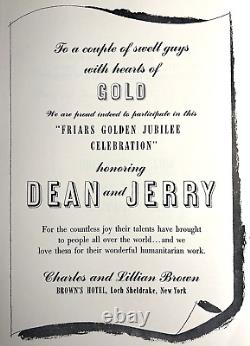 Martin & Lewis Orig. 1955 Friars Club Roast Golden Jubilee Dinner Program