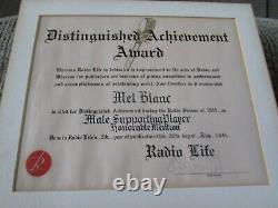 Mel Blanc Distinguished Achievement Award 2 of them 1944 & 1945 animation voice