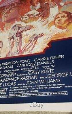 Mint! Original Star Wars Empire Strikes Back R-1982 27x41 Movie Poster From Box