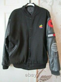 Mission Impossible Apple Computer 90s Vintage Black Bomber Crew Jacket Coat L