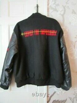 Mission Impossible Apple Computer 90s Vintage Black Bomber Crew Jacket Coat L