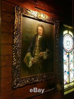 Movie Prop Captain James Hook Portrait Original Oil Painting on Canvas Peter Pan