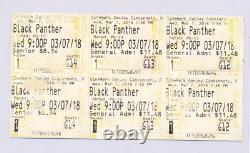 Movie Ticket Stub Marvel Black Panther Unused Block of 6