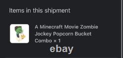 NEW Minecraft Movie Chicken Jockey Zombie Cinemark Popcorn Bucket + Drink Cup