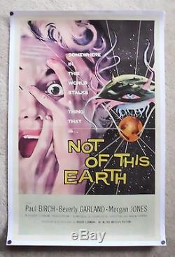 Not Of This Earth Original 1957 Linen Backe 1sht Movie Poster Excellent