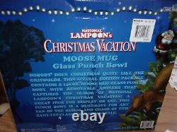 National Lampoon's Christmas Vacation Moose mug glass punch bowl IOB 136oz AS IS