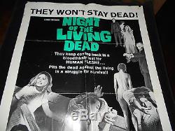 Night Of The Living Dead 1968 Original One Sheet Poster Horror Zombies