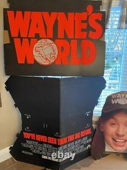 ORIGINAL 1991 WAYNES WORLD HUGE Movie Theatre Lobby Display Poster Standee RARE