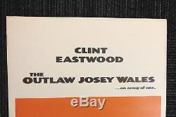 ORIGINAL The Outlaw Josey Wales Insert Movie Poster MINT / NM