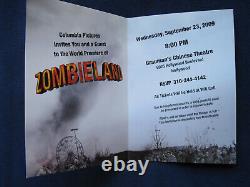 ORIGINAL WORLD PREMIERE INVITATION to ZOMBIELAND Film Starring WOODY HARRELSON