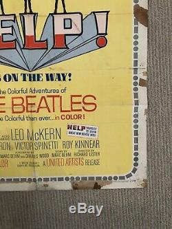 ORIGINAL one sheet movie poster HELP THE BEATLES 27x41 1965 AS IS