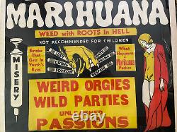 Original 1936 MARIHUANA Linen Backed One Sheet Movie Poster, Reefer Madness