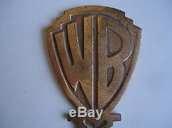 Original 1950s Bronze Key to Warner Brothers Studio Movie History Memorabilia