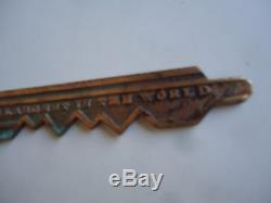 Original 1950s Bronze Key to Warner Brothers Studio Movie History Memorabilia