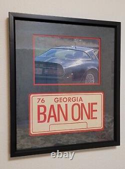 Original BAN ONE Rear License Plate Displayed On The 1977 Movie SE Trans Ams