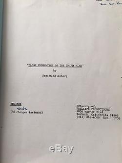 Original CLOSE ENCOUNTERS OF THE THIRD KIND shooting script + Unit list