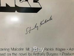 Original Clockwork Orange Film Poster Signed Stanley Kubrick & Malcom McDowell