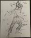 Original David Ffolkes Signed Costume Design Alexander the Great 1956 Movie