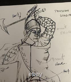 Original David Ffolkes Signed Costume Design Alexander the Great 1956 Movie
