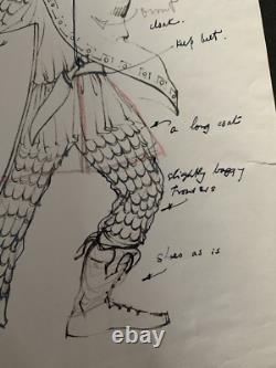 Original David Ffolkes Signed Costume Design Alexander the Great 1956 Movie