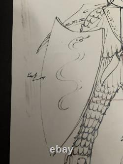 Original David Ffolkes Signed Costume Design Alexander the Great 1956 Movie