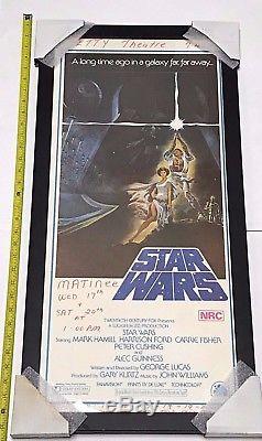 Original Framed Vintage Star Wars Large 32 Theater Lobby Display Movie Poster