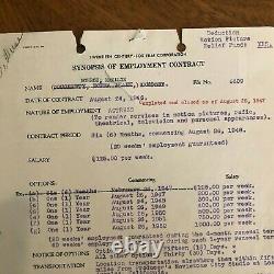 Original MARILYN MONROE 1946 Twentieth Century Fox Synopsis of Employment Agreem