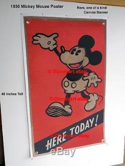 Original Mickey Mouse Theater Poster Here Today! 1929 1930 Extreme Rare